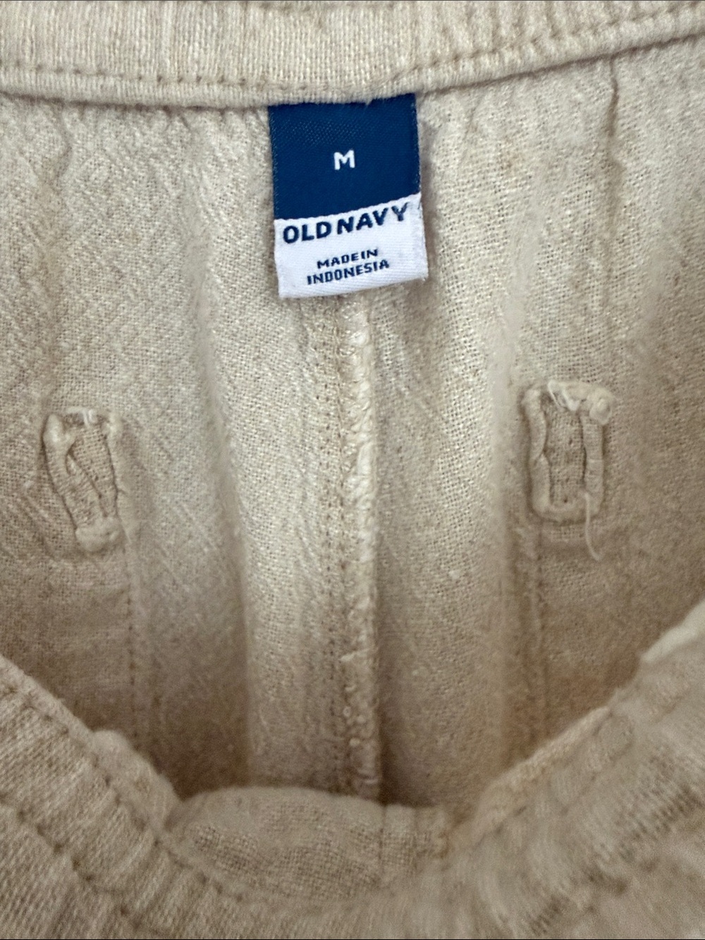 Old Navy Women's Cropped Linen-Blend Wide Leg Pants in Light Beige - Picture 3 of 10